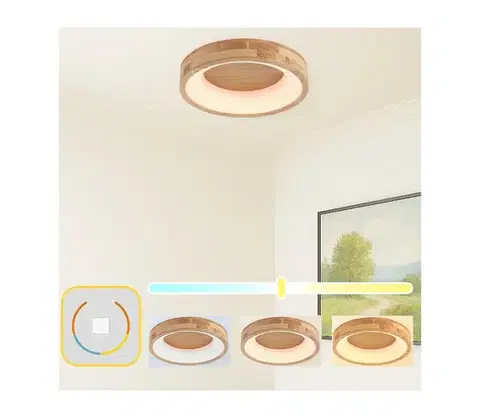 Svietidlá BRILAGI-LED Stropné svietidlo FALCON WOOD LED/30W/230V 3000/4000/6000K 45 cm drevo BRI535