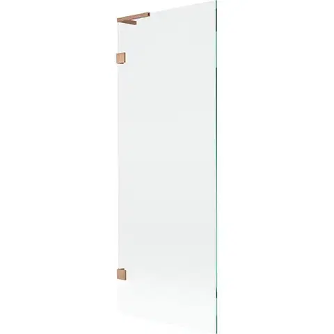 Sprchové dvere MEXEN/S - Lunar L vaňová zástena FIX 70 x 150, transparent, meď kartáčovaná 897L-070-000-65-00
