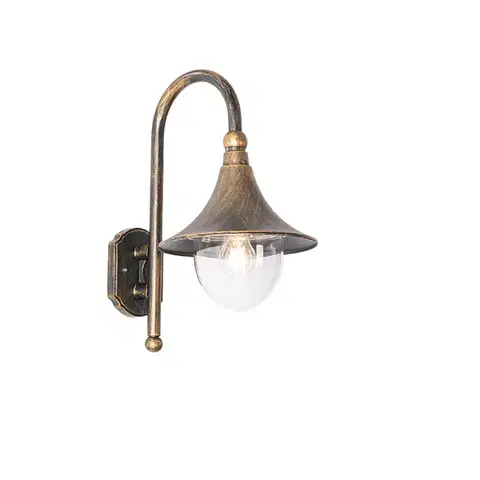 Vonkajšie nástenné svietidlá Klasická vonkajšia nástenná lampa starožitné zlato IP44 - Daphne