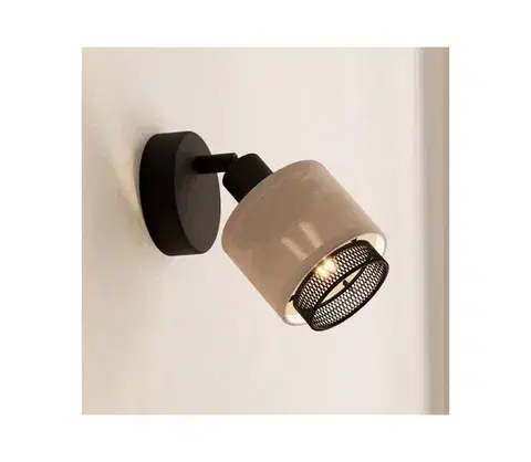 Svietidlá Eglo 43656 - Nástenné bodové svietidlo ROSLEY 1xE14/40W/230V čierna/béžová 43656