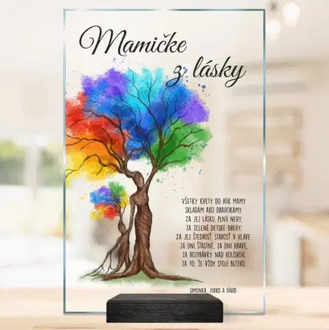 Tabuľky s venovaním (darčeky) Darček pre mamičku - personalizovaná plaketa s vlastným textom a dizajnom