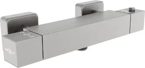 Kúpeľňové batérie MEXEN - Cube termostatická sprchová batéria grafit 77200-66