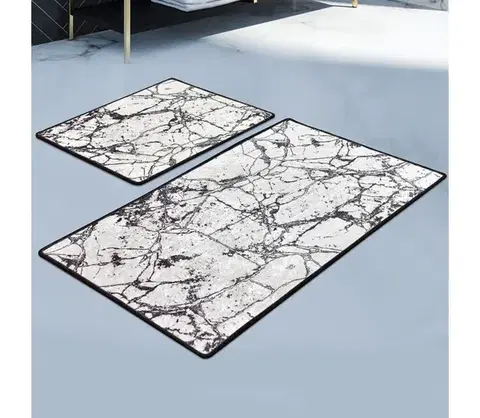 Svietidlá  SADA 2x Kúpeľňová predložka MARBLE 60/100 cm biela/čierna 359CHL2459