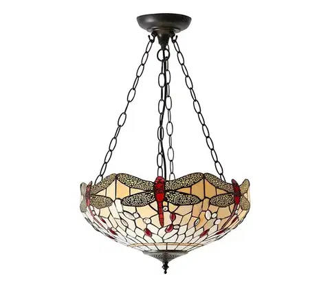 Svietidlá Endon 70759 - Závesný luster na reťazi Tiffany DRAGONFLY 3xE27/60W/230V priemer 41 cm 70759