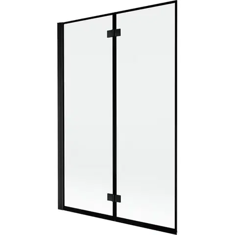 Sprchové dvere MEXEN - MIST vaňová zástena 120x150 cm 6mm 2-s, čierna, okraj, ľavá 8A9-120-002-70-70-L
