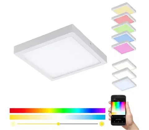 Svietidlá Eglo 33209 - LED RGBW stmievateľné stropné svietidlo FUEVA-C LED/21W/230V 30x30 cm biela 33209