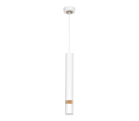 Svietidlá  Luster na lanku JOKER WHITE WOOD 1xGU10/8W/230V MLP6301