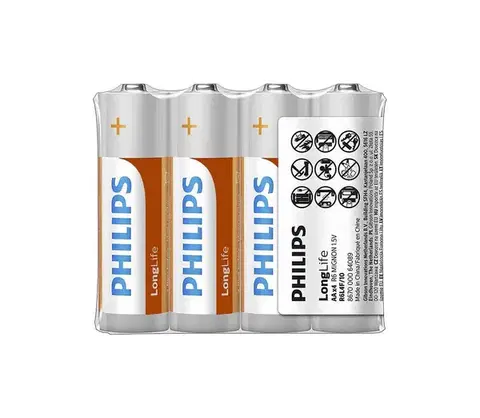 Predlžovacie káble Philips R6L4F/10 - 4 ks Zinkochloridová batéria AA LONGLIFE 1,5V 900mAh Phil-R6L4F/10
