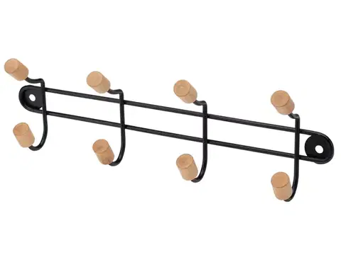 Vešiaky na stenu NABBI Nino vešiak na stenu čierna / bambus