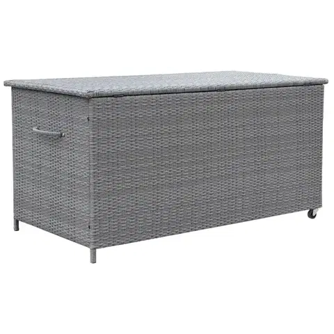 Balkónový nábytok Záhradný box Tejn z technorattanu 80x80x160 sivý