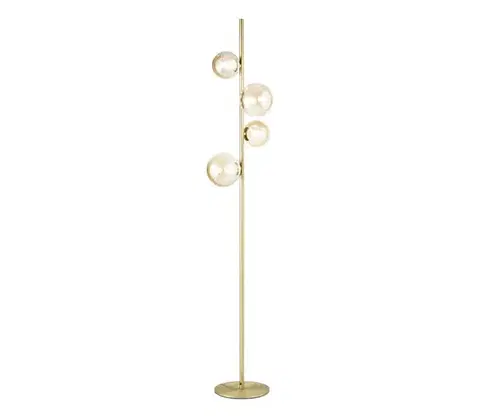 Lampy Ideal Lux - LED Stojacia lampa PERLAGE 4xG9/3W/230V zlatá/dymová 317816