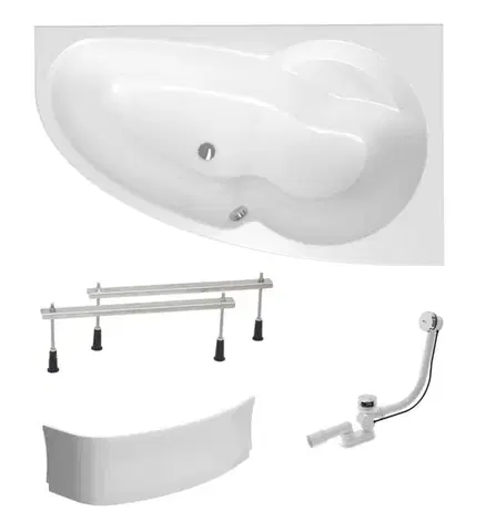 Vane Asymetrická vana Laguna Luiza 150x95 cm akrylát pravá SIKOLU1500PANP SIKOLU1500PANP