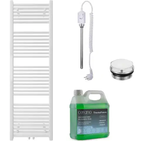 Doplnky do kúpeľne CERANO - Kúpeľňový elektrický radiátorový set Lincoln - 300W - biela matná - 1600x500 mm CER-978871