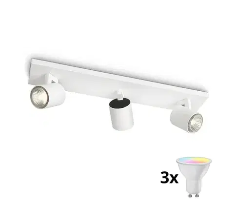 Svietidlá Philips - LED RGBW stmievateľné bodové svietidlo RUNNER 3xGU10/6,5W/230V biela P2483+3xAI0589