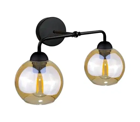 Svietidlá Keter Lighting Nástenné svietidlo MELLE BLACK 2xE27/60W/230V 1978