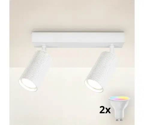Svietidlá BRILAGI - LED RGBW stmievateľné bodové svietidlo SELE MODERN 2xGU10/4,8W/230V biela BG2867+2xAI2382