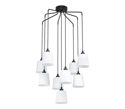 Svietidlá Eglo 39738 - Luster na lanku BERNABETTA 9xE27/40W/230V biela 39738