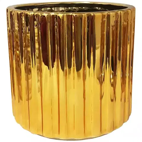 Záhrada Kvetináč YS44120-S Electroplating Effect D18xh17 Gold