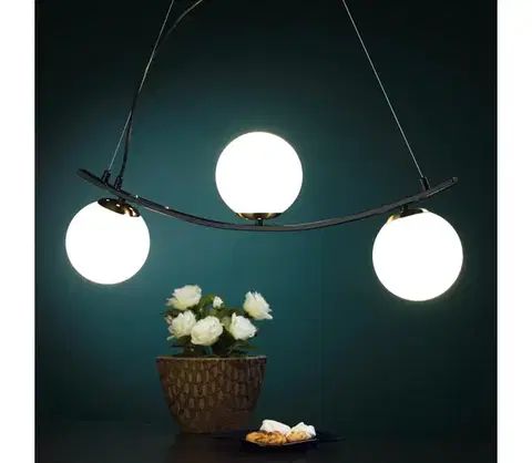 Svietidlá ONLI - Luster na lanku TRIO 3xE14/6W/230V čierna 5044/SN