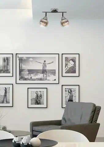 Nástenné svetlá Nástenná LED páska 2X10W E14 chróm FORT