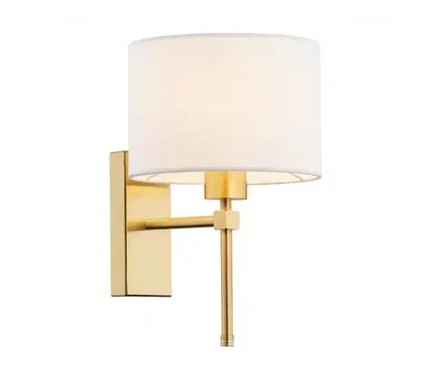 Svietidlá Argon 8048 - Nástenná lampa ABBANO 1xE27/15W/230V mosadz/biela 8048