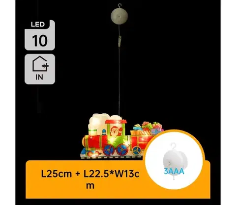 Vianočné dekorácie  B.V.  - LED Vianočná dekorácia LED/3xAAA vláčik 13,4cm B10303K67