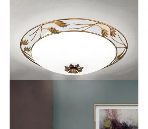 Svietidlá Orion DL 7-509/50 - Stropné svietidlo FLEUR 3xE27/60W/230V pr. 50 cm bronz DL 7-509/50 Antik