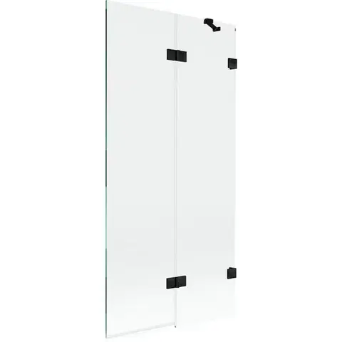 Sprchové dvere MEXEN/S - Lunar vaňová zástena 2-krídlová pravá 90 x 150, transparent, čierna 897-090-100-70-00-P