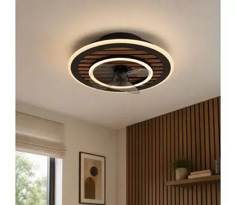 Ventilátory Globo 03668 -LED stmievateľný stropný látor TREVINO LED/36W/230V 2700-6000K čierny+DO 03668