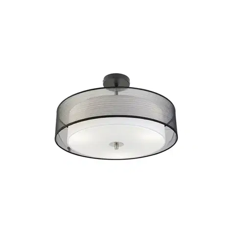 Stropné osvetlenie Inteligentné stropné svietidlo čierne s bielou 50 cm vrátane 3 Wifi A60 - Drum Duo