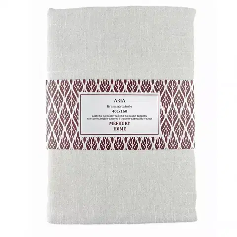 Záclony do obývačky Záclona na páske  ARIA polyester ecru 400x160 Merkury Home