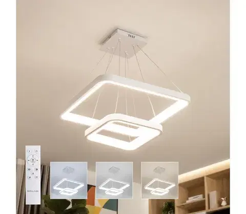 Svietidlá BRILAGI - LED stmievateľný luster na lanku FALCON SLIM LED/78W/230V 50x50 cm biela + diaľkový ovládač BRDX1331-2/BI