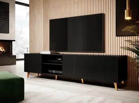 TV stolíky CAMA MEBLE Pafos 200 4D tv stolík čierna