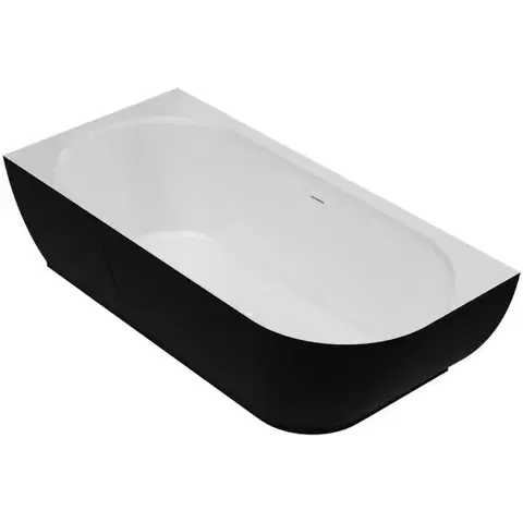 Rohové vane Vaňa Nelza 175x82 pravý konglomerát čierna/biela matná