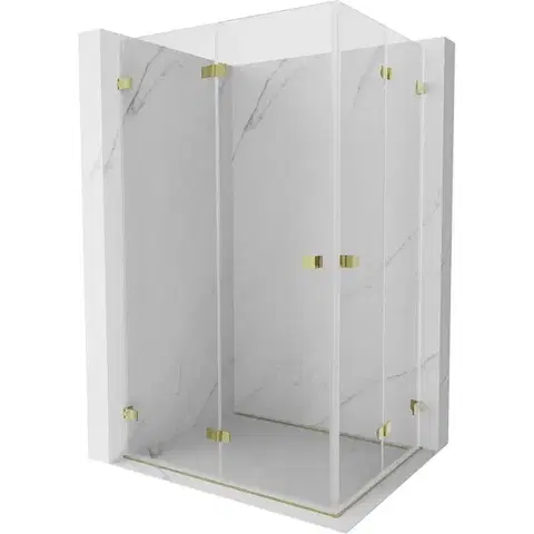 Sprchovacie kúty MEXEN/S - Lunar-F Duo sprchovací kút skladacie dvere 95 x 90, transparent, zlato 836-095L-090P-50-00