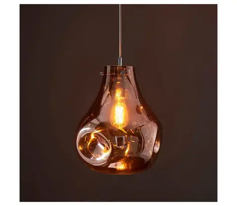 Svietidlá Endon 99790 - Luster na lanku EUROPA 1xE27/10W/230V dýmovo-hnedá 99790