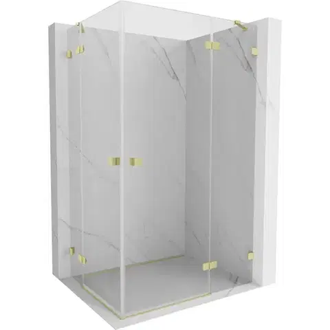 Sprchovacie kúty MEXEN/S - Lunar Duo sprchovací kút dvere krídlové pravá 120 x 95, transparent, zlato kartáčovaná 834-120P-095L-55-00