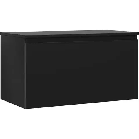 Kúpeľňový nábytok MEXEN/S - Orio kúpeľňová skrinka pod umývadlo 90 cm s doskou, 1 šuplík, čierna mat 91A10-09047-1-BFC71