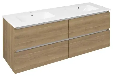 Umývadlá SAPHO - EZARA dvojumývadlová skrinka 140x55x46cm, dub cuneo EZ141-2525