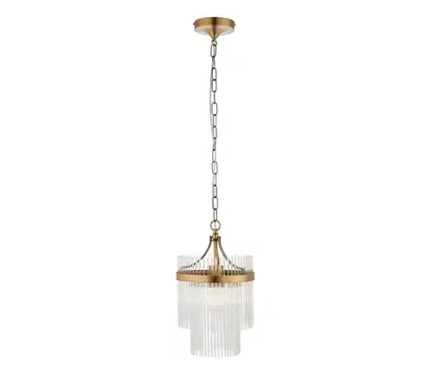Svietidlá Endon 112572 - Luster na reťazi MARIETTA 1xE27/10W/230V mosadz/číre 112572