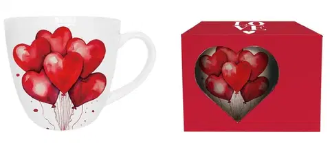 Hrnčeky, šálky, podšálky DUO - Hrnček porcelánový 460ml BALLOONS 1 v darčekovej krabičke