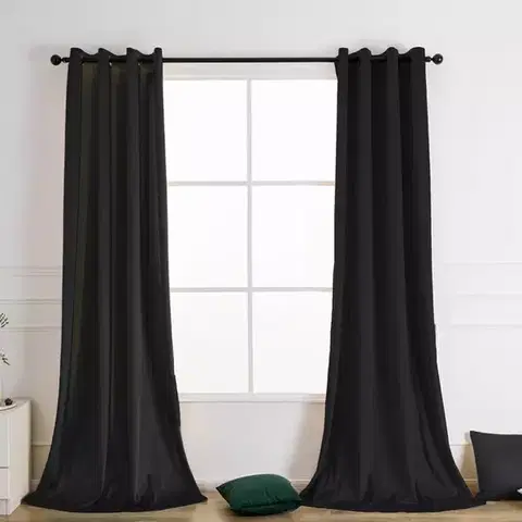 Závesy do spálne Záves na priechodkách VELVET PB103/200G/M2/49/140x250 cm čierna