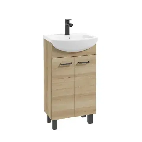 Kúpeľňové zostavy Kúpeľňová skrinka s umývadlom Novelty 45 cm hľuzovkový buk