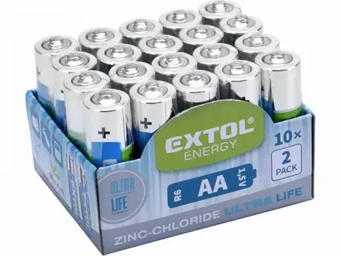 Batérie primárne EXTOL ENERGY Batéria AA zink-chloridová 20ks, 1,5V