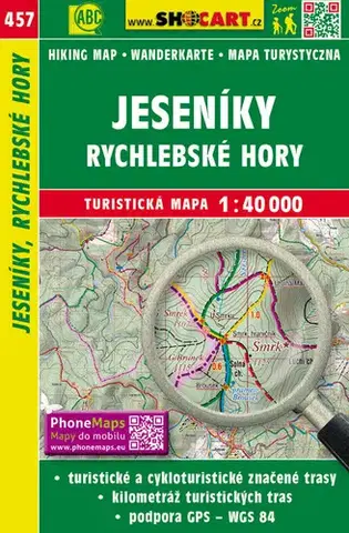 Turistika, skaly Jeseníky, Rychleby 1:40 000 - TM 457