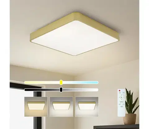 Svietidlá BRILAGI-LED stmievateľné stropné svietidlo POOL SQUARE LED/48W/230V 3000-6000K 50x50 cm zlaté+DO BRI665