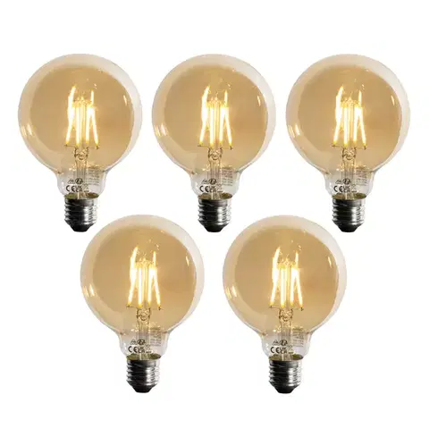 LED osvetlenie Sada 5 ks Stmievateľná LED žiarovka E27 G95 5W 450lm 2700K