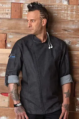 Pánske košele CHEF WORKS Kuchársky rondon Chef Works na zips EXDZ001  Čierna,XXL