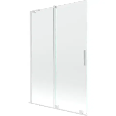 Sprchové dvere MEXEN/S - Velar L dvojkrídlová posuvná vaňová zástena 120 x 150, transparent, biela 896-120-003-01-20