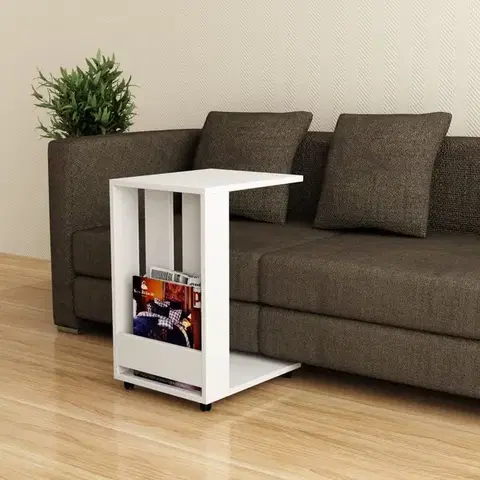 Konferenčné stolíky Príručný stolík / Odkladací stolík Edi - White